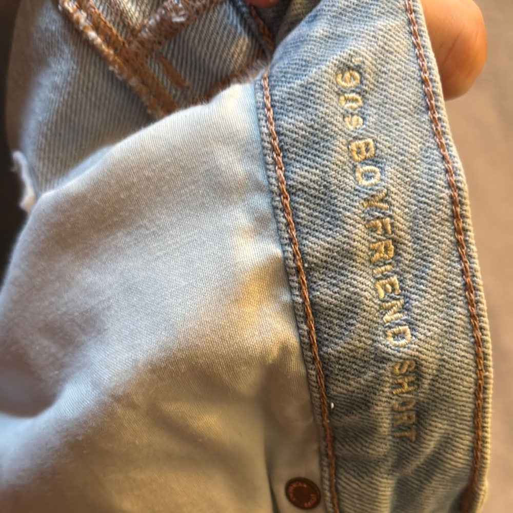 American Eagle Outfitters Blue Jean Shorts Distressed Cut-Off Style - Picture 2 of 4